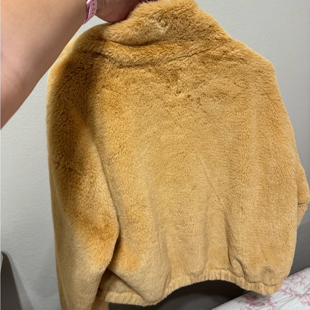 BP Tan Teddy Jacket with Balloon Sleeves - Picture 3 of 4